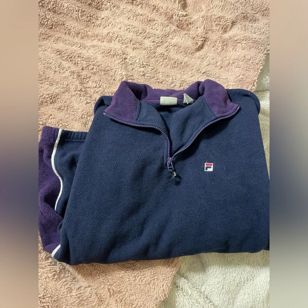 Vintage FILA Fleece Quarter Zip Oversized Grandpa Jacket